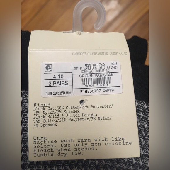 NWT A New Day B&W cat crew socks (3 pack) - Picture 4 of 4